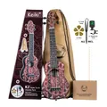 Produktbild: Ortega Guitars Soprano Super Scale Ukulele Akustisch – Keiki K2 Series – Inklusive Zubehör – Agathis, ABS, Red Kaleidoscope (K2SS-RKC)
