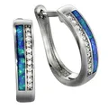 Produktbild: Creole Ohrring 925 Sterling Silber F Creolen 925/- Sterling Silber synth. Opal
