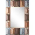 Produktbild: Beliani Wandspiegel, Dunkelbraun, Blau, Hellbraun, Mehrfarbig, Holz, Rechteckig, 63x90x7 cm, Spiegel, Wandspiegel