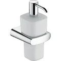 Produktbild: Lotion-Spender Metall verchromt und Opal-Glas Inhalt nachfuellbar ca. 220ml Fuer Fluessigseife Fuer Bad und Gaeste-WC Wandmontage Elegance - Keuco