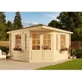 Produktbild: 5-eck Gartenhaus Monica Royal Gartenhaus Aus Holz, Holzhaus Mit 28 Mm Wandstärke, Blockbohlenhaus Mit Montagematerial - Alpholz
