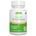 Produktbild: Igennus Methylierter Super B Komplex, hochdosiert, 60 Tabletten mit verzögerter Freisetzung & vollständigem Spektrum an B-Vitaminen, Methylcobalamin, Methylfolat & Vitamin C, Clean Label, Vegan