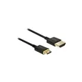 Produktbild: DeLOCK Slim Premium - Video-/Audio-/Netzwerkkabel - HDMI - 36 AWG - HDMI, 19-polig (M) - bis - Mini-HDMI, 19-polig (M) - 1,5m - Dreifachisolierung - Schwarz (84777)