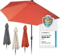 Produktbild: EASYmaxx Sonnenschirm halbrund 270x140cm terracotta UV-Schutz