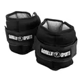 Produktbild: GORILLA SPORTS® Gewichtsmanschetten - 2er Set, Verstellbar, 0,45kg - 2,25 kg je Gelenk, Neopren, Farbwahl - Handgelenk Laufgewichte, Ankle Weights, Gewichte für Beine und Arme, Fußgewichte (Schwarz)