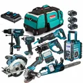 Produktbild: Makita Set 18V Akku Kettensäge Combo Kit DUC307 DC18RD DGA511 DJR186 DMR112,...