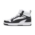 Produktbild: PUMA Unisex Kinder Rebound V6 Mid Jr Sneaker, Puma White Puma Black Shadow Gray, 37.5 EU