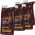 Produktbild: 5x 1L MANNOL 8104 75W80  SCHALTGETRIEBEÖL GETRIEBEÖL passend für GL4 SYNTHETISCH