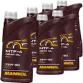 Produktbild: 6x 1L MANNOL 8104 75W80  SCHALTGETRIEBEÖL GETRIEBEÖL passend für GL4 SYNTHETISCH