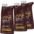 Produktbild: 3x 1L MANNOL 8104 75W80  SCHALTGETRIEBEÖL GETRIEBEÖL passend für GL4 SYNTHETISCH