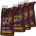 Produktbild: 4x 1L MANNOL 8104 75W80  SCHALTGETRIEBEÖL GETRIEBEÖL passend für GL4 SYNTHETISCH