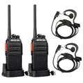 Produktbild: Retevis RT24 Walkie Talkie PMR446 Lizenzfreies, Professionelles Funkgerät mit Großer Reichweite und Freisprech-Walkie-Talkies für Erwachsene mit Ohrhörern und USB-Ladegerät (Schwarz, 1 Paar)