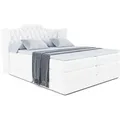 Produktbild: BOXSPRINGBETT VILA KING - 180x200 - H3/H4 - Weiß Hochglanz