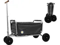 Produktbild: Beachtrekker LiFe faltbarer Bollerwagen + Feststellbremse, klappbarer Handwagen mit Luftreifen (Schwarz)