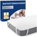 Produktbild: Matratzenschoner wasserdicht und atmungsaktiv - Oeko-Tex zertifizierte Matratzenauflage Blumtal, Matratzenschutz ohne Knistern weiß 120 cm x 200 cm