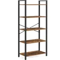 Produktbild: VASAGLE Bücherregal, Stehendes Regal, 5-stufiges Aufbewahrungsregal, Industriedesign für Wohnzimmer, Büro, Arbeitszimmer und Flur, Stahlrahmen, Vintage Braun Tinten Schwarz
