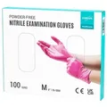 Produktbild: EUROPAPA Nitril-Handschuhe Medical Einmalhandschuhe Untersuchungshandschuhe (100 Stück, puderfrei ohne Latex, Gummihandschuhe) unsteril latexfrei disposible gloves rot M