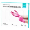 Produktbild: EUROPAPA® 100x Nitrilhandschuhe Einweghandschuhe Einmalhandschuhe Untersuchungshandschuhe Nitril Handschuhe puderfrei ohne Latex unsteril latexfrei disposible gloves (M, Rosenrot)