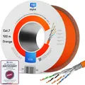 Produktbild: hb-digital Verlegekabel 100m Netzwerkkabel CAT 7 max. 1000 MHz S/FTP AWG23 LSZH orange