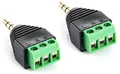 Produktbild: POPPSTAR Audio Klinkenstecker (Adapter 3,5mm Klinke männlich auf 3-pin Terminal Block), 2 Stück
