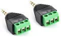 Produktbild: Poppstar 2x Audio Klinkenstecker (Adapter 3,5mm Klinke auf 3-pin Terminal Block)