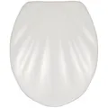 Produktbild: Wenko WC-Sitz Muschel 18442100, weiß, Absenkautomatik, Edelstahlscharnier, Kunststoff