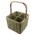 Produktbild: Frank Flechtwaren Flaschenkorb Washed Green 102164 Getränkekorb 4 Flaschen