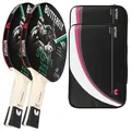 Produktbild: Butterfly Tischtennisschläger 2x Timo Boll SG11 + 2x Drive Case 2, Tischtennis Schläger Set Tischtennisset Table Tennis Bat Racket