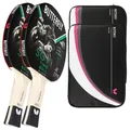 Produktbild: 2x Timo Boll SG11 Tischtennisschläger + 2x Tischtennishülle Drive Case II