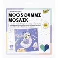 Produktbild: folia 23813 - Moosgummi Mosaik GLITTER SPACE SLOTH, 301-teiliges Bastelset aus einer Motiv Vorlage und 300 selbstklebenden Mosaiksteinen aus glitzerndem Filz in 5 Farben