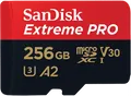 Produktbild: SanDisk 256GB microSDXC Extreme PRO 200MB/s A2 C10 V30 UHS-I U3