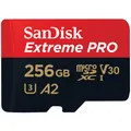 Produktbild: SanDisk Extreme PRO 256GB microSDXC UHS-I V30 mit SD-Adapter SDSQXCD-256G-GN6MA