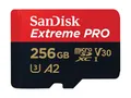 Produktbild: SanDisk microSDXC Extreme PRO 256GB (R200 MB/s) + Adapter, 2 Jahre RescuePRO Deluxe