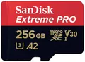 Produktbild: SanDisk Extreme PRO microSDXC-Karte 256GB Class 10, UHS-I, v30 Video Speed Class stoßsicher, Wasserdicht