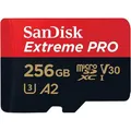 Produktbild: SanDisk Micro-SD-Karte Extreme Pro, 256GB, bis 200 MB/s, UHS-I U3, SDXC
