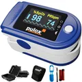 Produktbild: Pulsoximeter Pulox PO-200 Set in Blau zur Messung von Sauerstoffsättigung, Puls und PI am Finger inkl. Hardcase, Schutzhülle, Batterien und Trageband