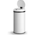 Produktbild: Automatik Mülleimer mit Sensor 40L - elektrischer Abfalleimer, Bewegungssensor, automatischer Deckel, wasserdicht, Klemmring, Küche - Weiß - Juskys