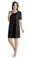 Produktbild: HANRO Damen Nachthemd 1/2 Arm 90 cm Cotton Deluxe Nachthemd, Schwarz (black 0019), 38/40 (Herstellergröße: S)