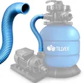 Produktbild: tillvex Druckschlauch für Sandfilteranlagen 78cm / 38mm | Saug-Druckschlauch Poolpumpe | Poolschlauch Anschlussschlauch Filteranlage 1 1/2 Zoll | Pool Pumpenschlauch (Blau)