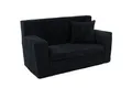 Produktbild: FORTISLINE - Kindersofa ausklappbar 83x47x43cm Oeko-TEX - Spielesofa für Kinder 2in1 - Kindercouch Aufklappen Bettfunktion - Schlafcouch aus Schaumstoff - Kuschel-Cord - Viele Muster (Schwarz)