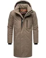 Produktbild: STONE HARBOUR Herren warmer Wintermantel lang mit abnehmbarer Kapuze und magnetischer Abdeckleiste Xandroo XX Stone Brown Gr. 3XL