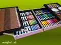 Produktbild: Malkoffer Motiv Einhorn, 144-teilig, Buntstifte, Acrylfarben, Öl-Kreidestifte