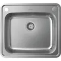 Produktbild: hansgrohe Einbauspüle 43336800 570 x 510 mm, Abtropffläche, automatische Ablaufgarnitur, Edelstahl
