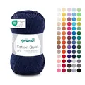 Produktbild: Gründl Wolle Cotton Quick uni - dünne Wolle zum Häkeln - Strickgarn - Häkelgarn - Glänzend und hautfreundlich - 100% Baumwolle - 1 Knäuel 50 g / 125 m - Nadelstärke 3-4 - Dunkelblau