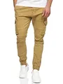 Produktbild: Indicode Herren Alex Cargohose aus Baumwolle mit 6 Taschen | Cargo Chino Hose f. Männer Amber, M