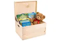 Produktbild: Creative Deco Aufbewahrungsbox mit Deckel XXL groß 40x30x24 cm Erinnerungsbox Baby Holzbox