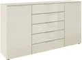 Produktbild: rauch Schubkastenkommode Kommode Türkommode Sideboard Kombikommode FLIPP mit Glasfront (Breite 160/180 cm mit 4 Einlegeböden), 2-türig, 5 Schubladen, Soft-Close, Oberboden und Front Glas, 2 Breiten