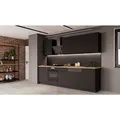 Produktbild: Küche SIENA BASIC 280 cm Küchenzeile Küchenblock Einbauküche Schwarz
