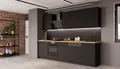 Produktbild: Küche SIENA BASIC 280 cm Küchenzeile Küchenblock Einbauküche Schwarz matt
