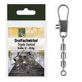 Produktbild: Zite Fishing Dreifach-Wirbel Set 3 Größen Forellen-Wirbel Sbirolino-Angeln 15 Stück Angel-Wirbel als Angel-Zubehör (Größe 12)